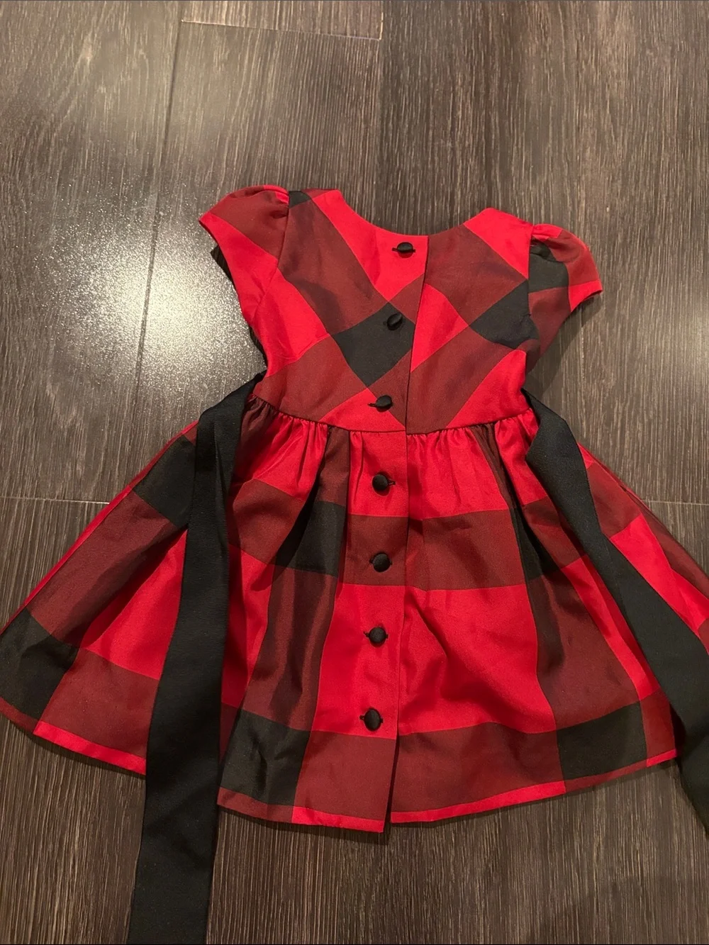 Ralph Lauren plaid baby girl dress with buttons down back and belt